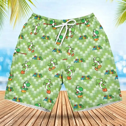 2026 Summer Men's Women's Quick-Drying Beach Shorts Luigi Yoshi Printed Shorts for Beach Swimming Pools Gyms and Outdoor Sport