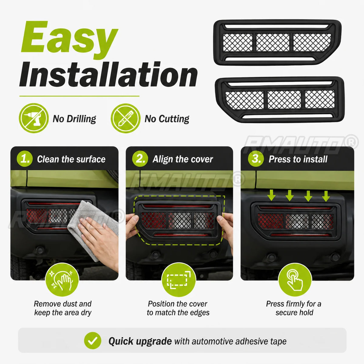Tail Light Cover Trim Mesh Style Rear Lamp Protector Guard For Suzuki Jimny 2019-2025 Exterior Accessories
