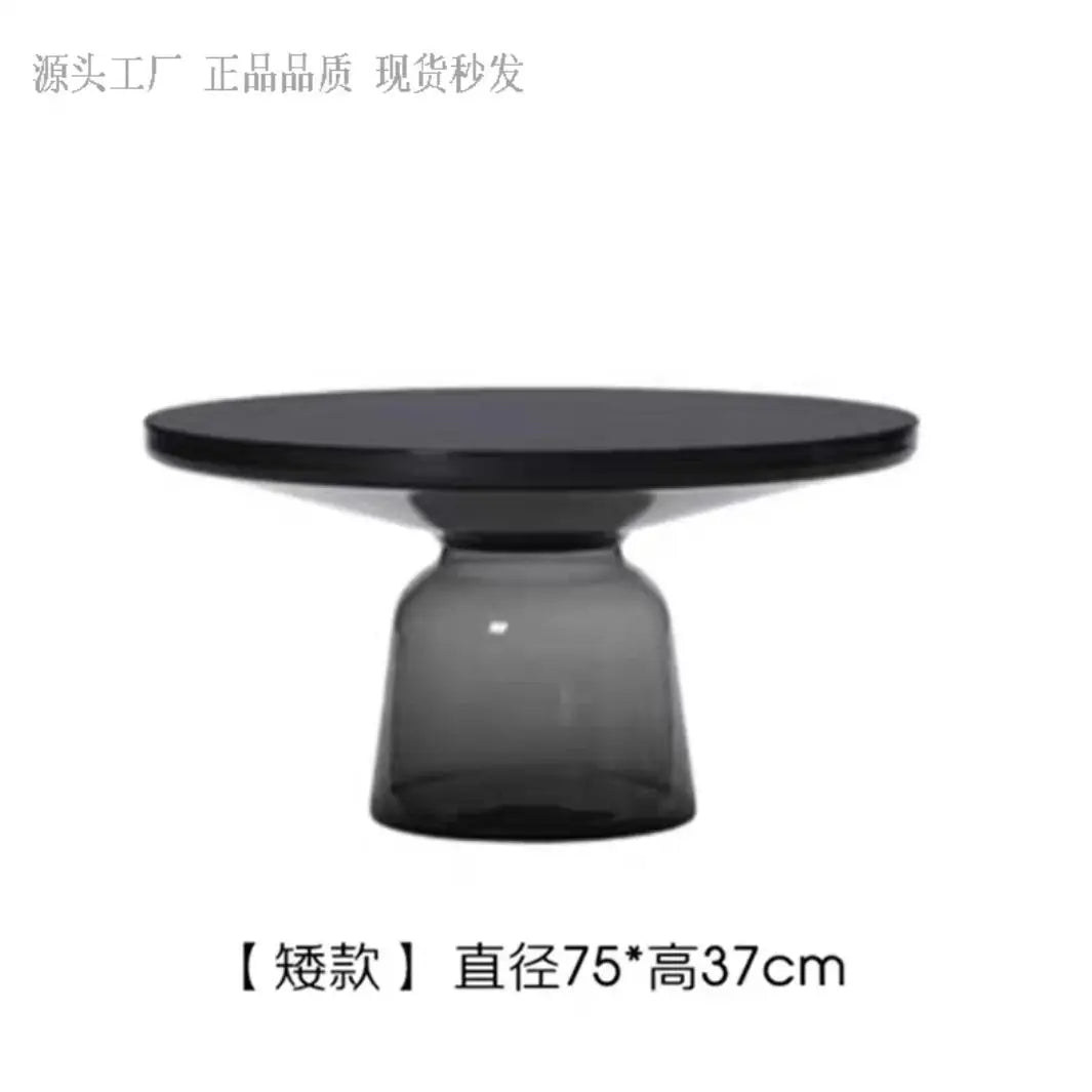 Modern Light Luxury Glass Coffee Table Creative Living Room Balcony Colorful High-end Table on The New Nordic High-end