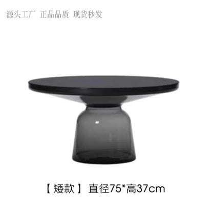 Modern Light Luxury Glass Coffee Table Creative Living Room Balcony Colorful High-end Table on The New Nordic High-end
