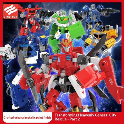 Jinjiang Transforming Robot Series 2: Optimus Prime, War God, Car, Plane, Tank, Robot for Boys