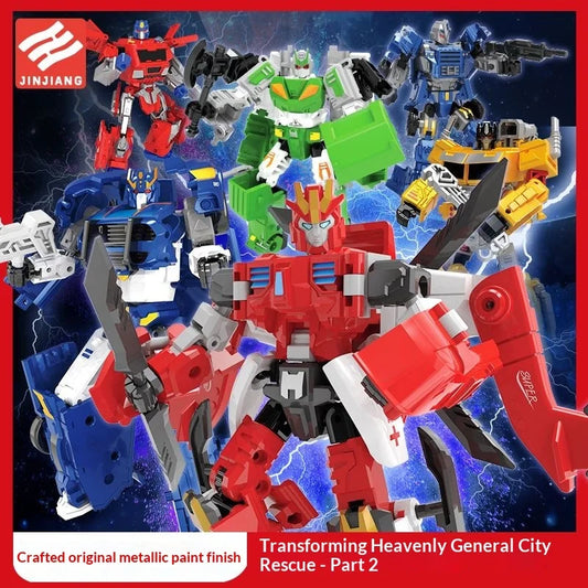 Jinjiang Transforming Robot Series 2: Optimus Prime, War God, Car, Plane, Tank, Robot for Boys