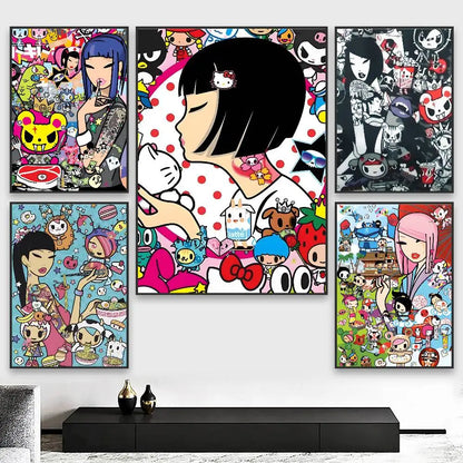 Kawaii T-Tokidoki Anime Poster HD art sticky wall waterproof home living room bedroom aesthetic decoration