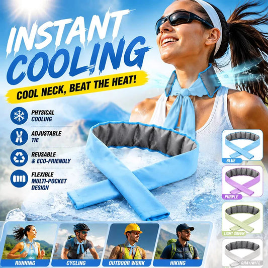 Summer Instant Cooling Neck Collar Flexible Ice Pack Neck Cooling Sleeve Reusable Heat Relief Neck Cooler For Hiking Cycling