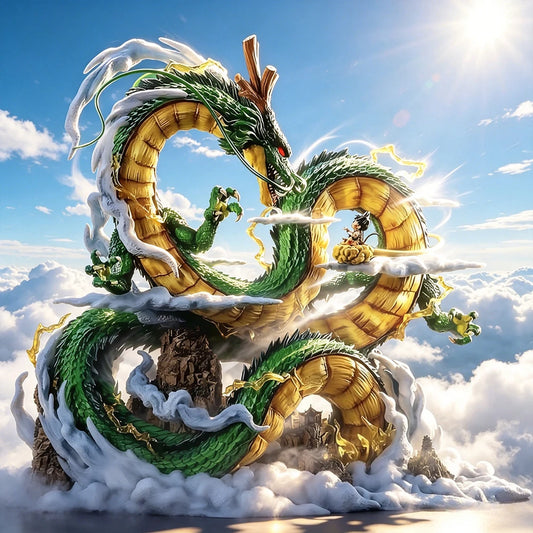 22cm/8.66in Anime Dragon Ball Z Figure Shenron and Goku Action Figures Pvc Collection Model Toys for Gifts