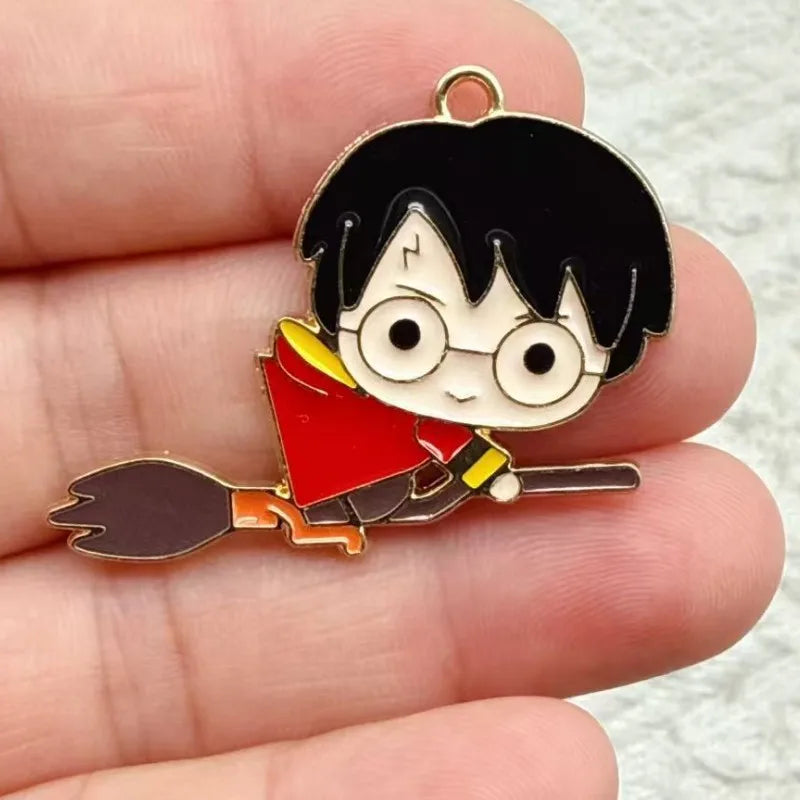 10/20Pcs Harry Potter‌ Anime DIY Hand Making Alloy Keychain Backpack Handmade Keychain Accessories Cute Keyring Gift for Fans