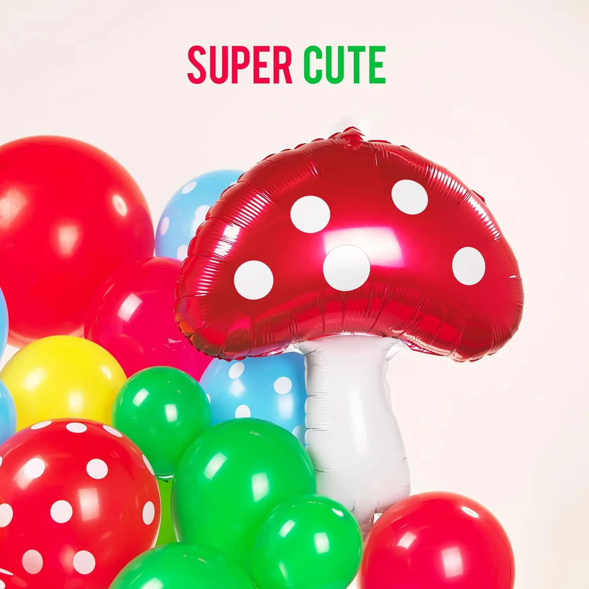 Red Blue Green Yellow Cloud Mushroom Star Balloons Arch Kit for Cartoon Video Game Super Bros Birthday Inspired Party Decoration