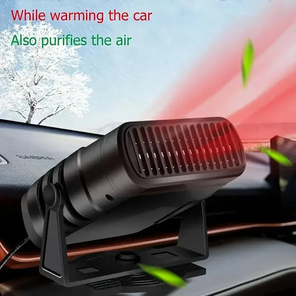 12V 24V Car Heater Fan With Adjustable Angle, Warm And Cool Air Modes, Windshield Defogger And Defroster For Cars And Trucks