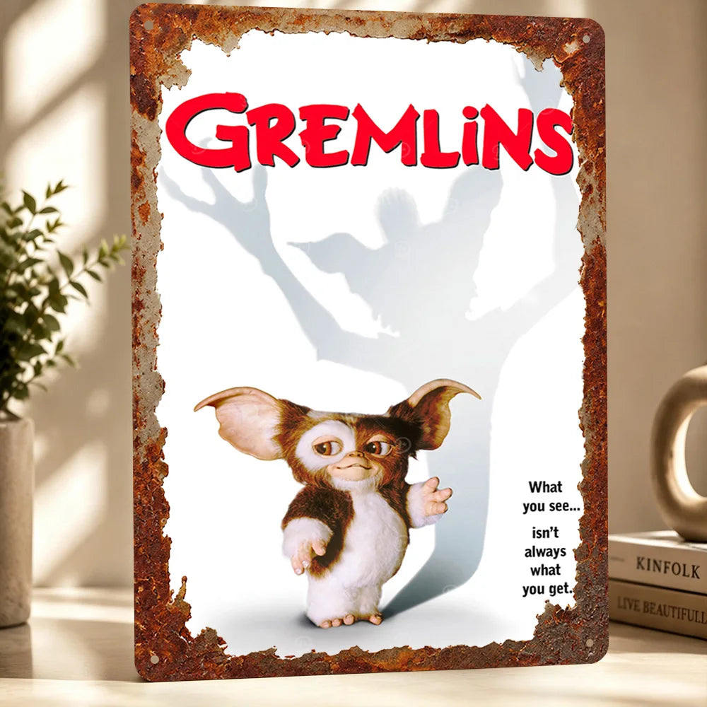 Gremlins Aluminum Posters Customized Metal Tin Sign Vintage Premium Dramatic Screen Scene Wall Art For Film Fans And Theaters