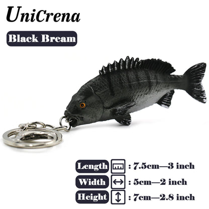 Fish Keychain Creative Handmade Fish Model Key Ring Trout/Snapper/Tuna/Salmon/Bass Keychain Fishing Themed Key Holder Accessory