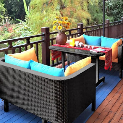 Outdoor Sofa Leisure Set, Garden Terrace Chair, Courtyard Balcony Double , -Woven Outdoor Imitation Rattan Sofa