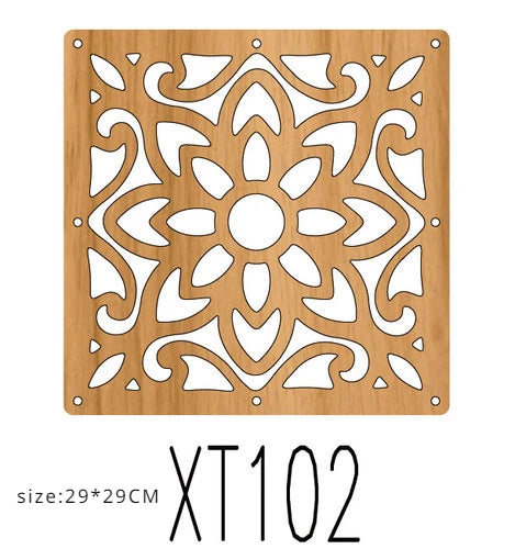 10pcs Room Hanging Screen Partition Guest Room Divider Panel wooden color Living Room Office Simple Chinese Hollowing Screen