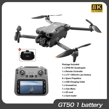 2026 NEW Original GT50 PRO RC Drone 8K HD Dual Cameras WiFi GPS 20mins Flight Aerial Photography Quadcopter Remote Control Toys