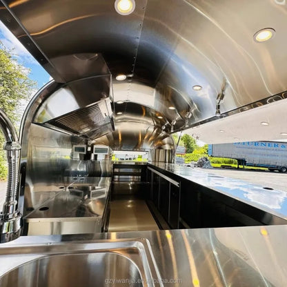 Mobile Kitchen Food Truck Trailer Pizza Oven Griddle Outdoor Stainless Steel Construction Customizable Sale