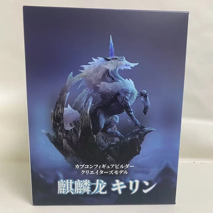22cm Monster Hunter World Kirin Anime Figure Capcom Builder Creator's Model Glavenus/Dinovaldo/Velkhana Action Figure Doll Toys