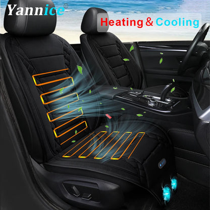 2-in-1 12V Car Cooling & Heating Seat Cushion for All Seasons or Universal USB Summer Ventilated Car Seat Cover Car Accessories