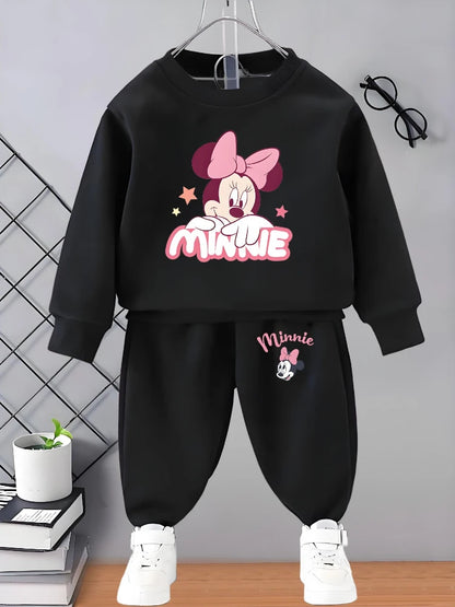 Girl O Neck Long Sleeve Hoodies Sets for 0-8years Spring Fall Children's Pullover and Trousers 2pcs Set Kids Casual Sweatsuit