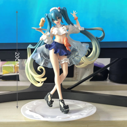 Anime Figure Wedding Dress Action Figures Kawaii Swimsuit Vocaloid PVC Collectible Model Toys Girl Gift