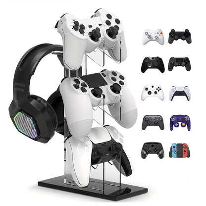 Universal 3-layer controller holder and headphone holder game accessories For PS5 PS4 storage holder black, white, transparent