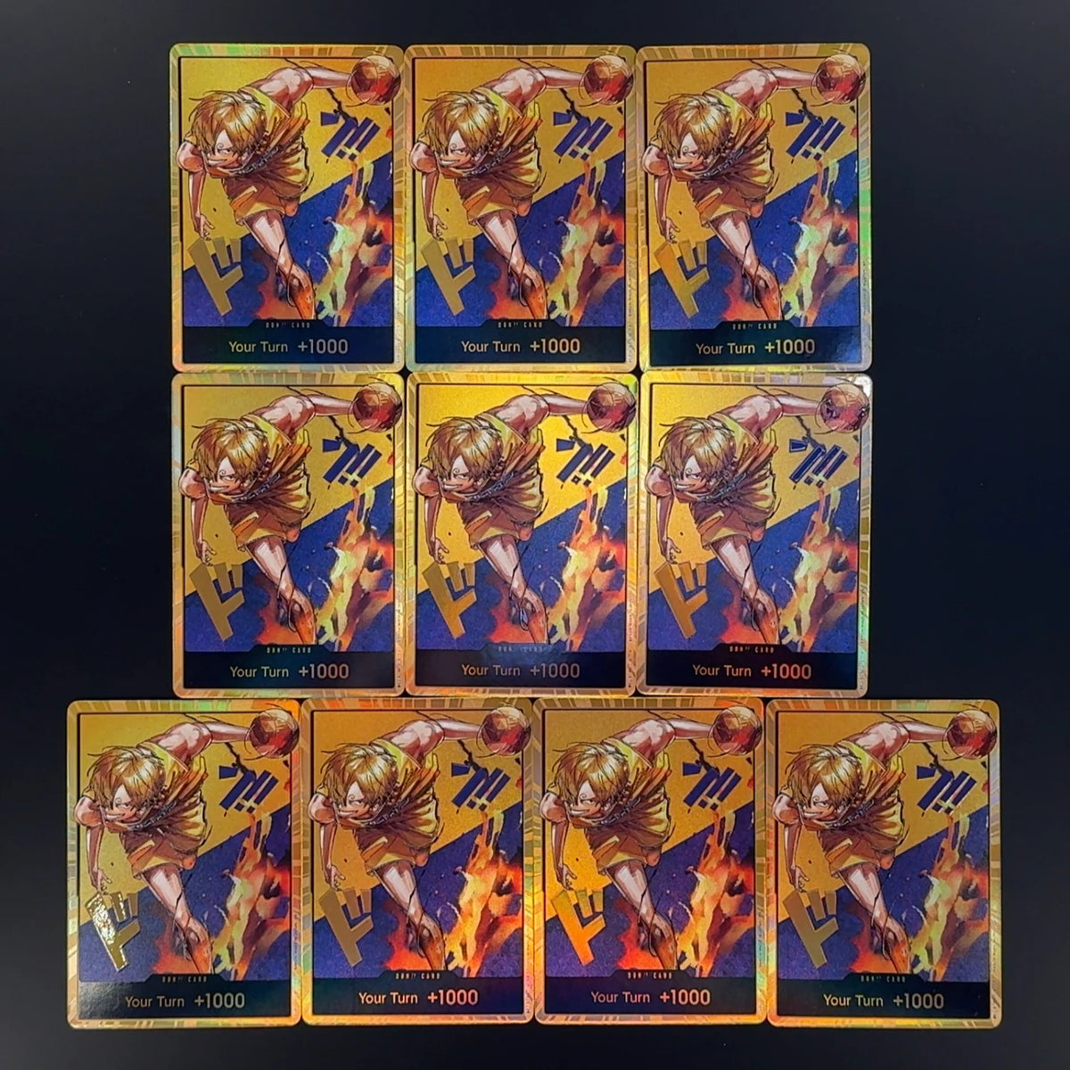 One Piece OPCG English Golden Holographic 3D Textured  DON card Straw Hat Crew x Lakers DON card Anime Collectible Cards
