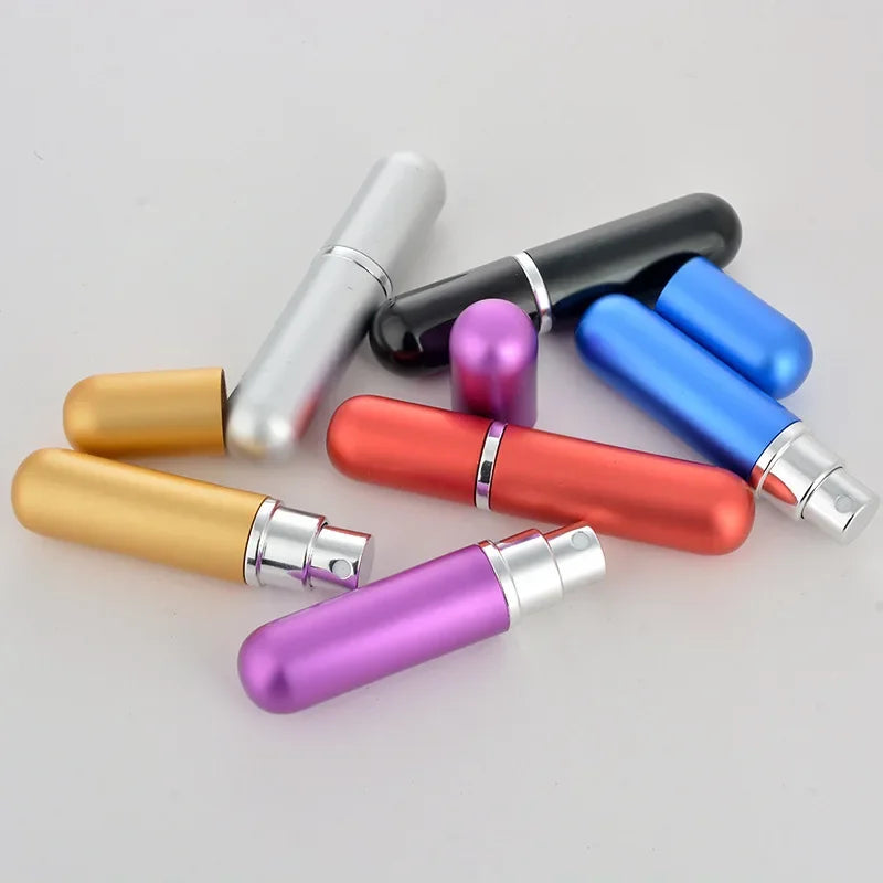 5/10pcs 5ml Refillable Perfume Bottle Mini Aluminum Perfume Spray Bottle Travel Container with Empty Atomizer Bottles