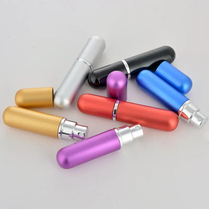 5/10pcs 5ml Refillable Perfume Bottle Mini Aluminum Perfume Spray Bottle Travel Container with Empty Atomizer Bottles