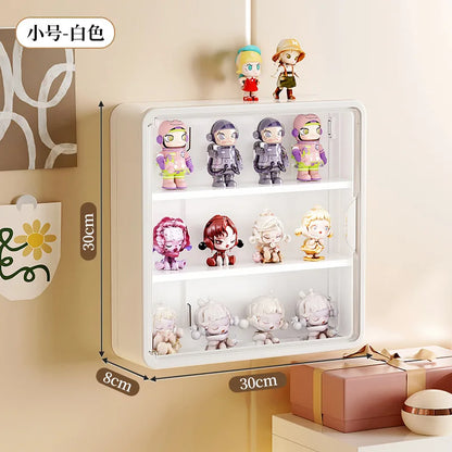 Wall Mounted Storage Box For Action Figures Magnetic Suction Display Rack Organizer for Blind Box Toy Dustproof Doll Storage Box