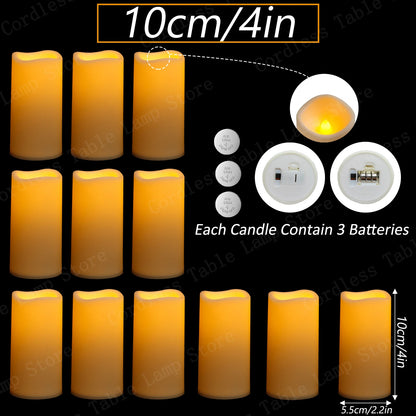 9-300Pcs Led Candles for Wedding Artificial Candle Concert Flameless Candle Battery Operated Pillar Candle for Table Centerpiece
