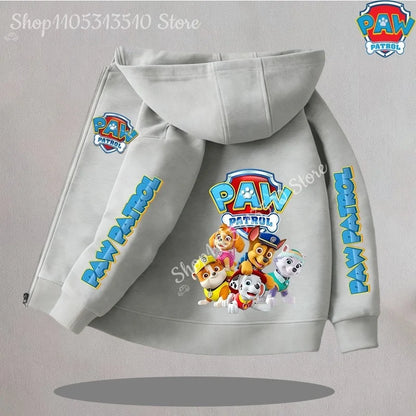 Paw Patrol Kids Thin Hooded Coats Anime Chase Zipper Sweatshirts Outwear Fashion Spring Fall Hoodies Sportwear Children Clothes