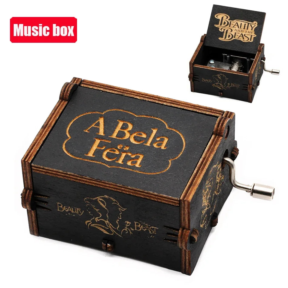 Wooden Anime Figure Music Box Pirates of the Carib Davy Jones Jack Sparrow Creative Birthday Christmas Day Gift