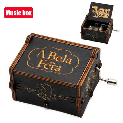 Wooden Anime Figure Music Box Pirates of the Carib Davy Jones Jack Sparrow Creative Birthday Christmas Day Gift
