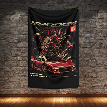 JDM Racing Modified Car Culture Flag Polyester Digital Printing Cars Banner For Decoration
