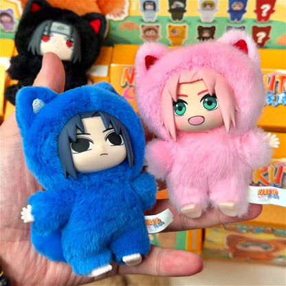 EAKi Naruto Kitten Land Series Plush Doll Blind Box V3 Cute Naruto Sasuke Anime Peripheral Figure Surprise Toys Collectible Gift