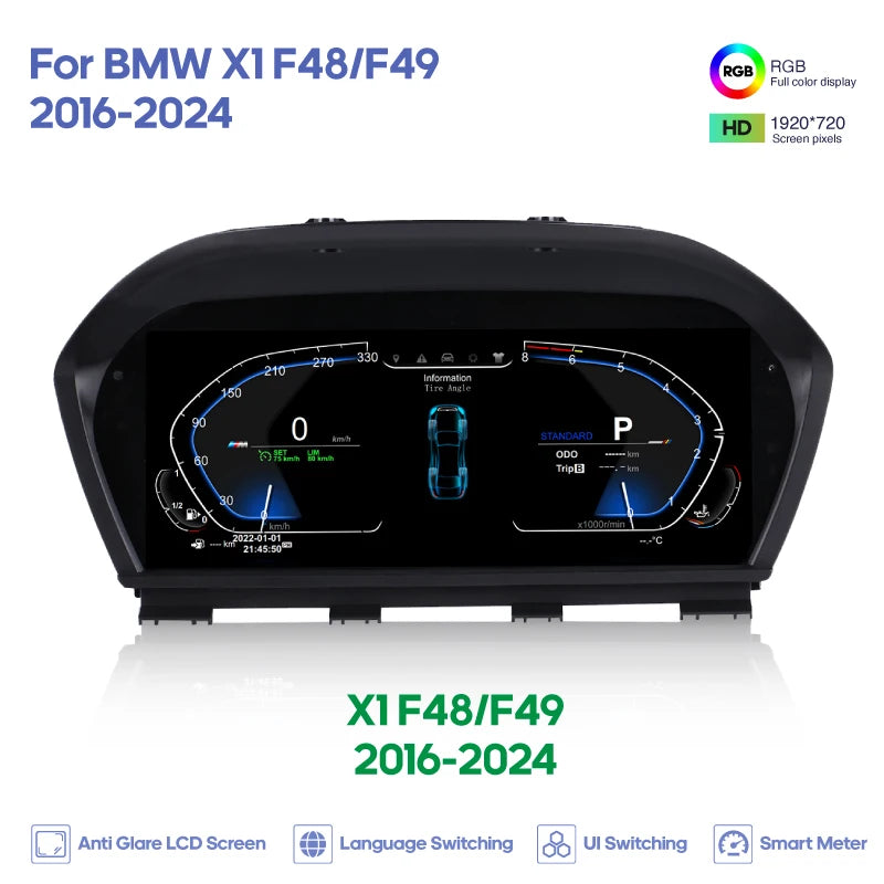 For BMW 1 Series  2 Series X1 X2 F20/F52/F22/F45/F48/F49/F39 2013-2024 Digital Cluster LCD Dashboard Cockpit Virtual Instrument