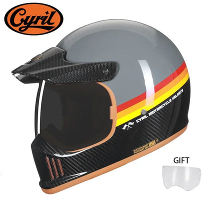 Full Face Motorcycle Helmet Lightweight Carbon Fiber Helmet Racing for Men Women DOT Ece-R22/05 Approved CYRIL FF380