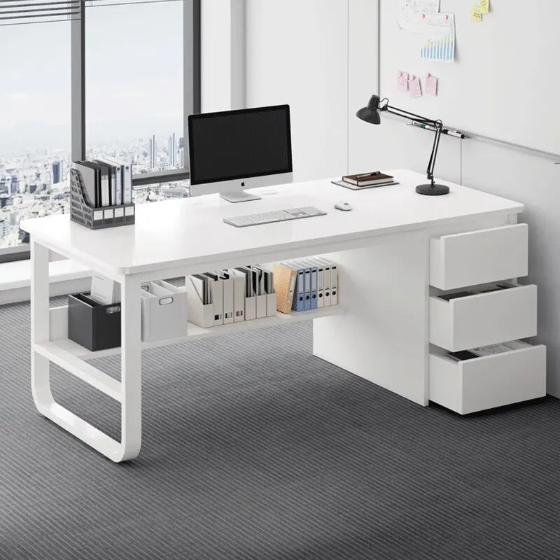 Bedroom Computer Desk Desktop Desk Chair Combination With Drawers Office Desks White Gaming Workstations Escritorio Furniture
