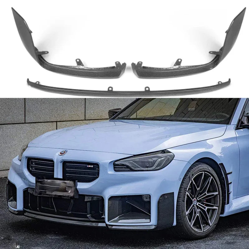 For BMW M2 G87 2022+ Carbon Fiber Car Front Bumper Diverter Spoiler Diffuser Front lip chin Shunt Auto Parts upgraded body kit