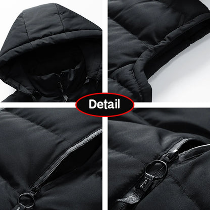 Men Autumn Sleeveless Outdoors Casual Solid Warm Vest Men Winter Detachable Hooded Fleece Pocket Zipper Fashion Vest Male Coat