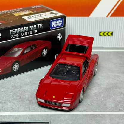 Takara Tomy Tomica Premium 08 Ferrari 512 TR Diecast Alloy Car Model 1:64 Classic Supercar Replica Desktop Ornament Hobby