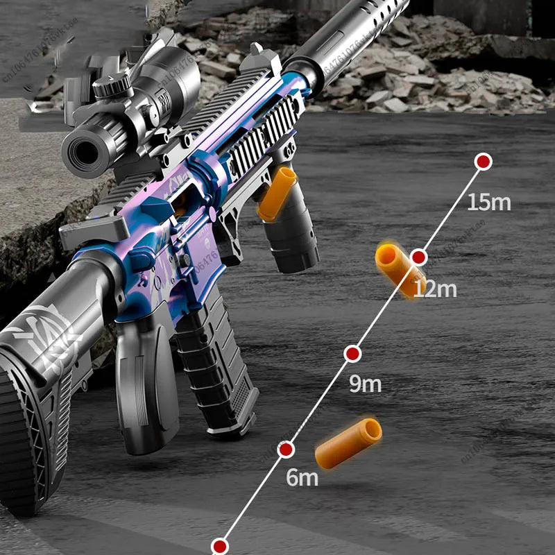 Manual Soft Bullet M416 Soft Bullet Gun Can Fire Submachine Gun Model  Toy Gun Action Loading Assault Rifle