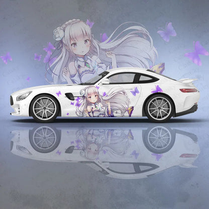 Emilia Re Zero Anime Girl Car Body Stickers Anime Itasha Car Side Decal Sticker Car Body Sticker Car Body Decoration Stickers