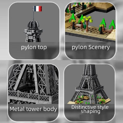 Eiffel Tower Burj Khalifa Grand Mosque of Mecca Buildings Blocks City View World Architecture Brick Model Kit DIY Adults Gift