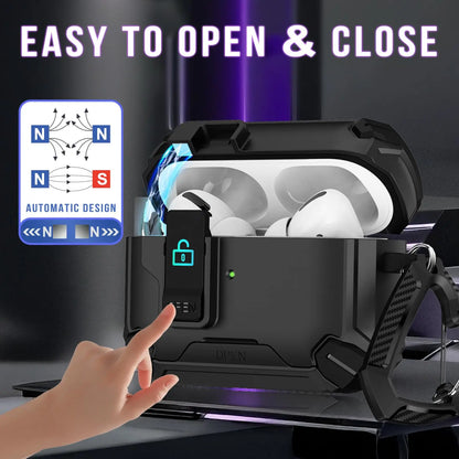 For AirPods 4 Generation Case Magnetic Automatic Lock with Phone Stand&Cleaning Kit for Airpods 4 with Active Noise Cancellation