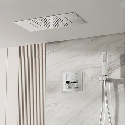 AITANA Luxury Black Brass Bathroom Faucet with Constant Temperature Digital Display Design Cold & Hot Dual Control Wall Shower