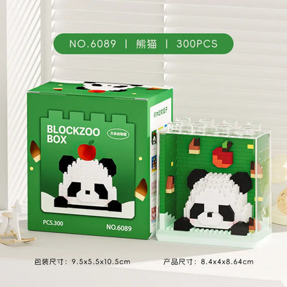 New Cute Zoo Series Fashionable Acrylic Display Box Micro-particle Assembled Building Blocks Toys Educational Gifts