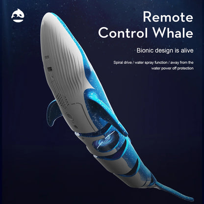 RC Shark 2.4G Remote-Controlled Submersible Simulated Whale Underwater Waterproof Toy Children Toys for Boys Kids Birthday Gifts