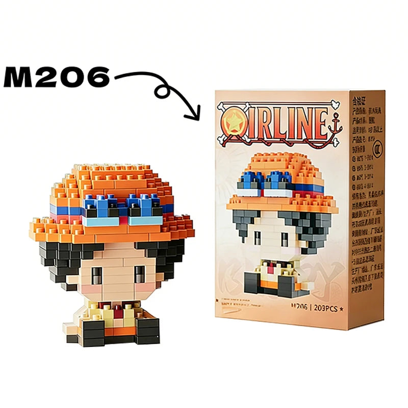 Anime Building Block Chopper Buggy  Assembly Micro Building Block Zoro Robin Character Model Mini Bricks Figure Toys For Gift
