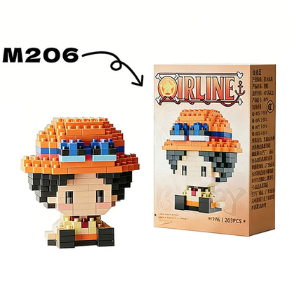 Anime Building Block Chopper Buggy  Assembly Micro Building Block Zoro Robin Character Model Mini Bricks Figure Toys For Gift
