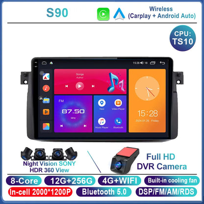 Android 16 Car Radio For BMW E46 M3 X5 1998-2006 Multimedia Video Player GPS 4G Carplay Auto Stereo RDS DSP DVD Head Unit WIFI