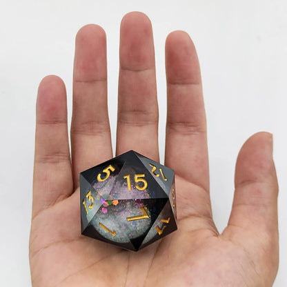 35mm Large Single Polyhedral Resin Quicksand Dice Entertaining Board Game Toys